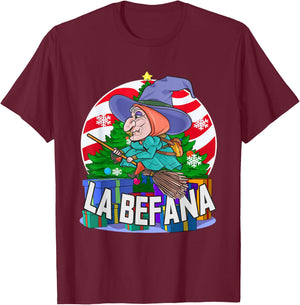 La Befana Christmas Witch Buona Italian Folklore Buon Natale T-Shirt - T-Shirt | Maroon