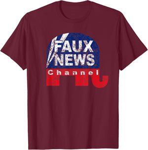 FAUX News shirt - FAKE News T-Shirt - T-Shirt | Maroon