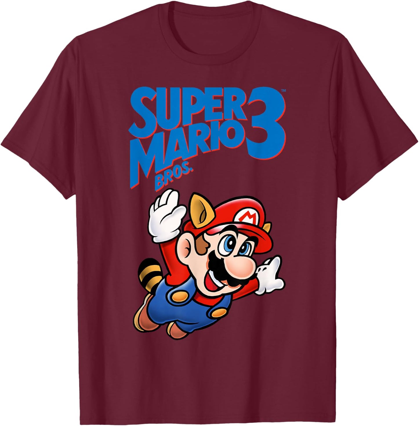 Nintendo Super Mario 3 Flying Mario Poster T-Shirt - T-Shirt | Maroon