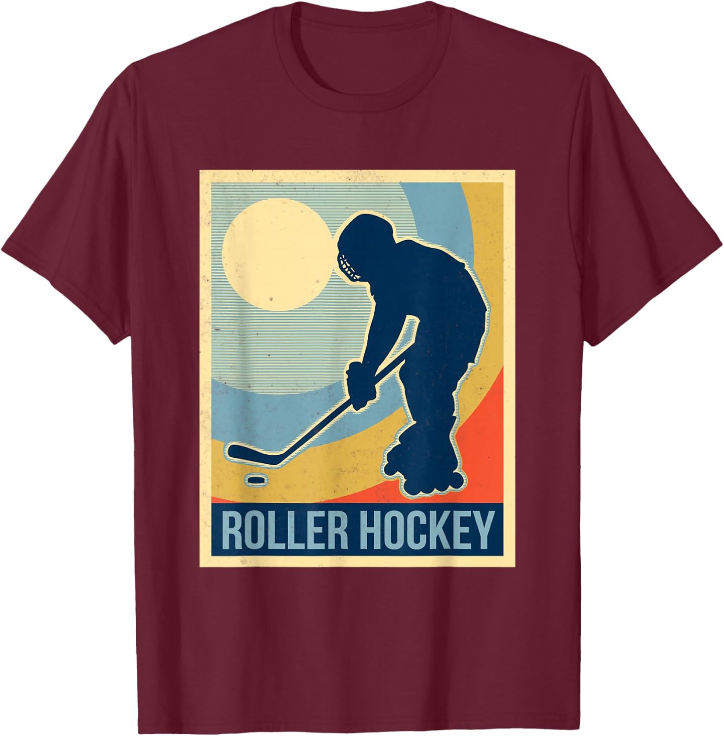 Roller hockey vintage shirt T-Shirt - T-Shirt | Maroon