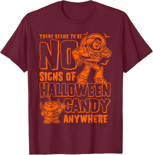 Disney Pixar Toy Story Buzz No Signs Of Halloween Candy T-Shirt - T-Shirt | Maroon