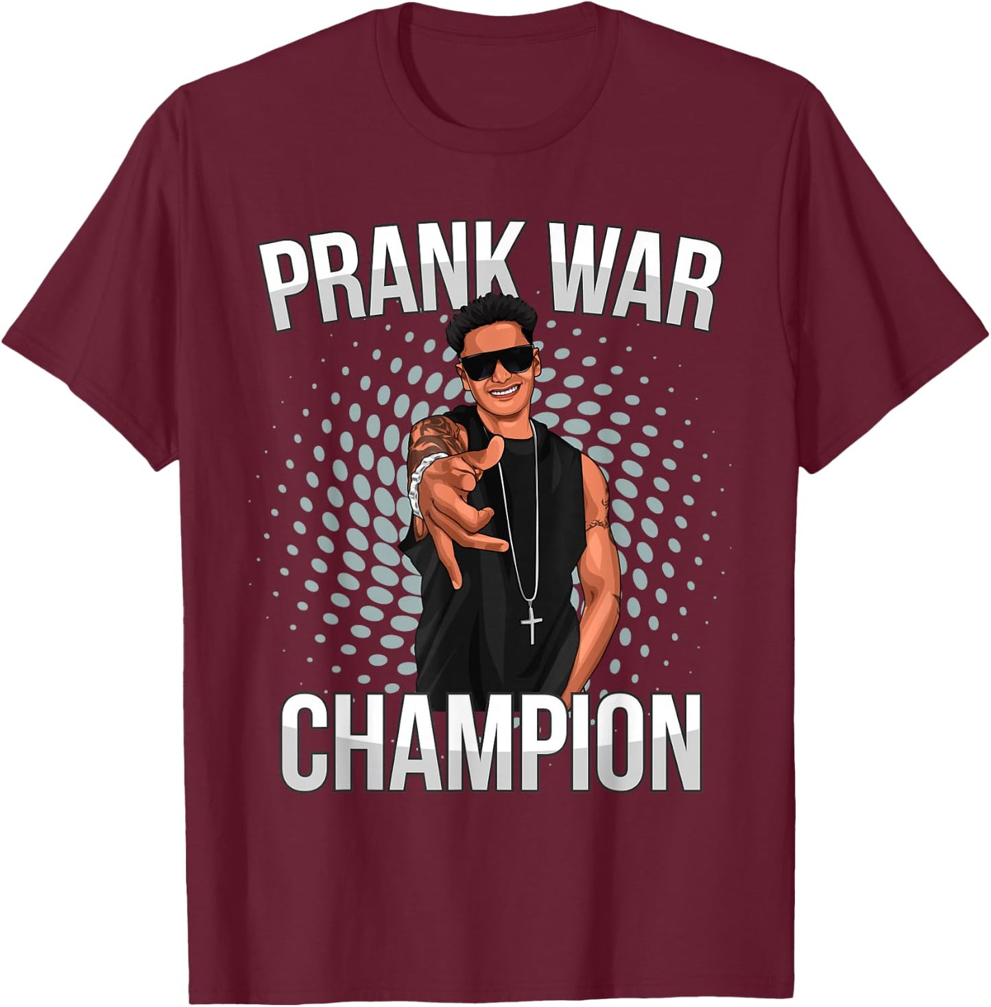 Trending Men's Prank War Champion Pauly D , Black, Small T-Shirt - T-Shirt | Maroon