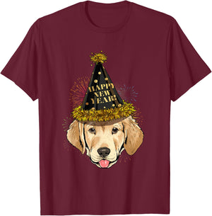 Labrador Retriever Happy New Year 2021 Dog T-Shirt - T-Shirt | Maroon