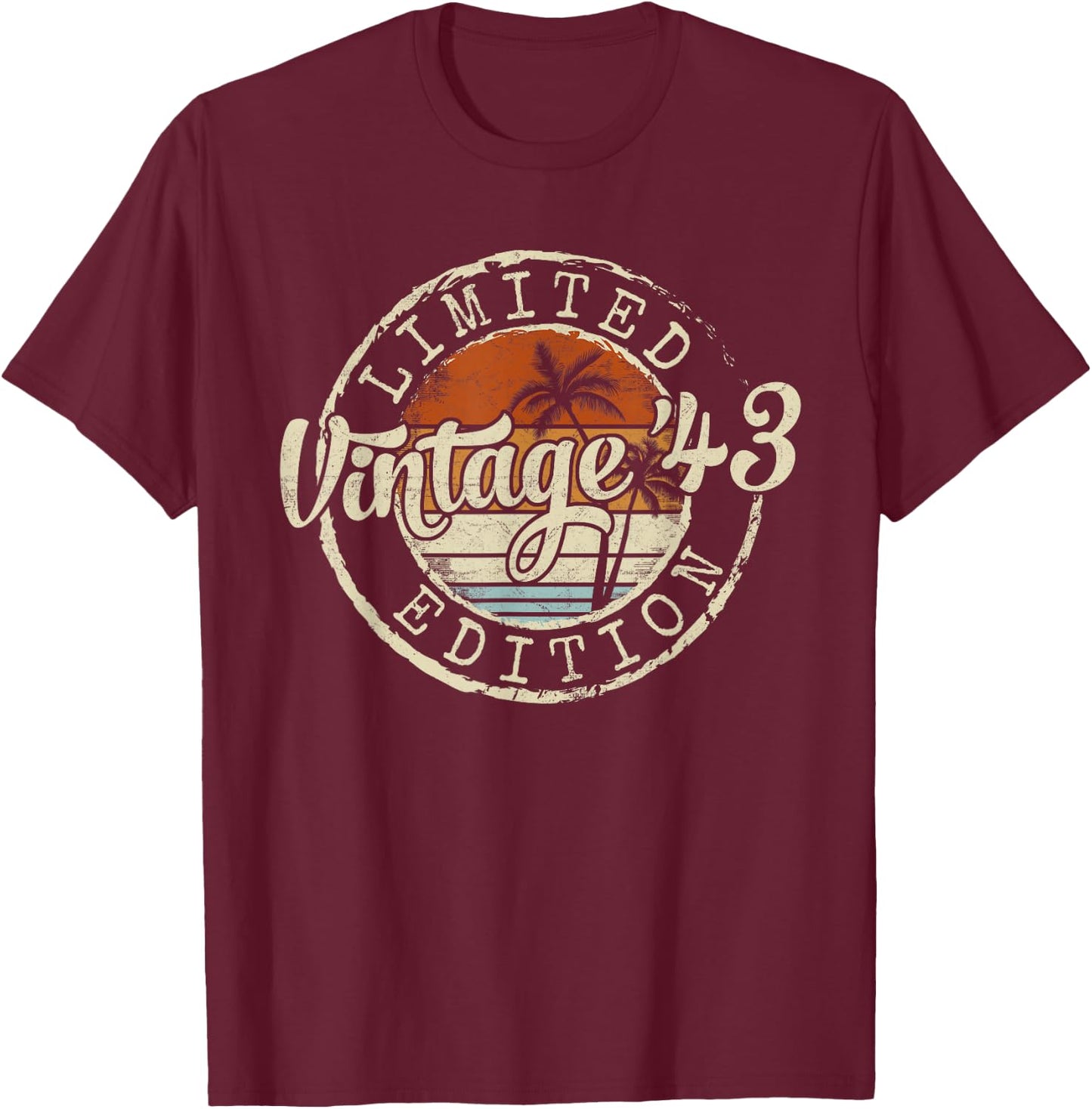 Vintage 1943 83rd Birthday Gifts Women 83 Year Old T-Shirt - T-Shirt | Maroon