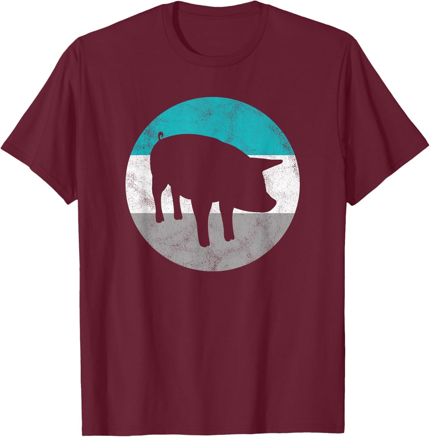 Pig Gift Shirt Women Boys & Girls T-Shirt - T-Shirt | Maroon
