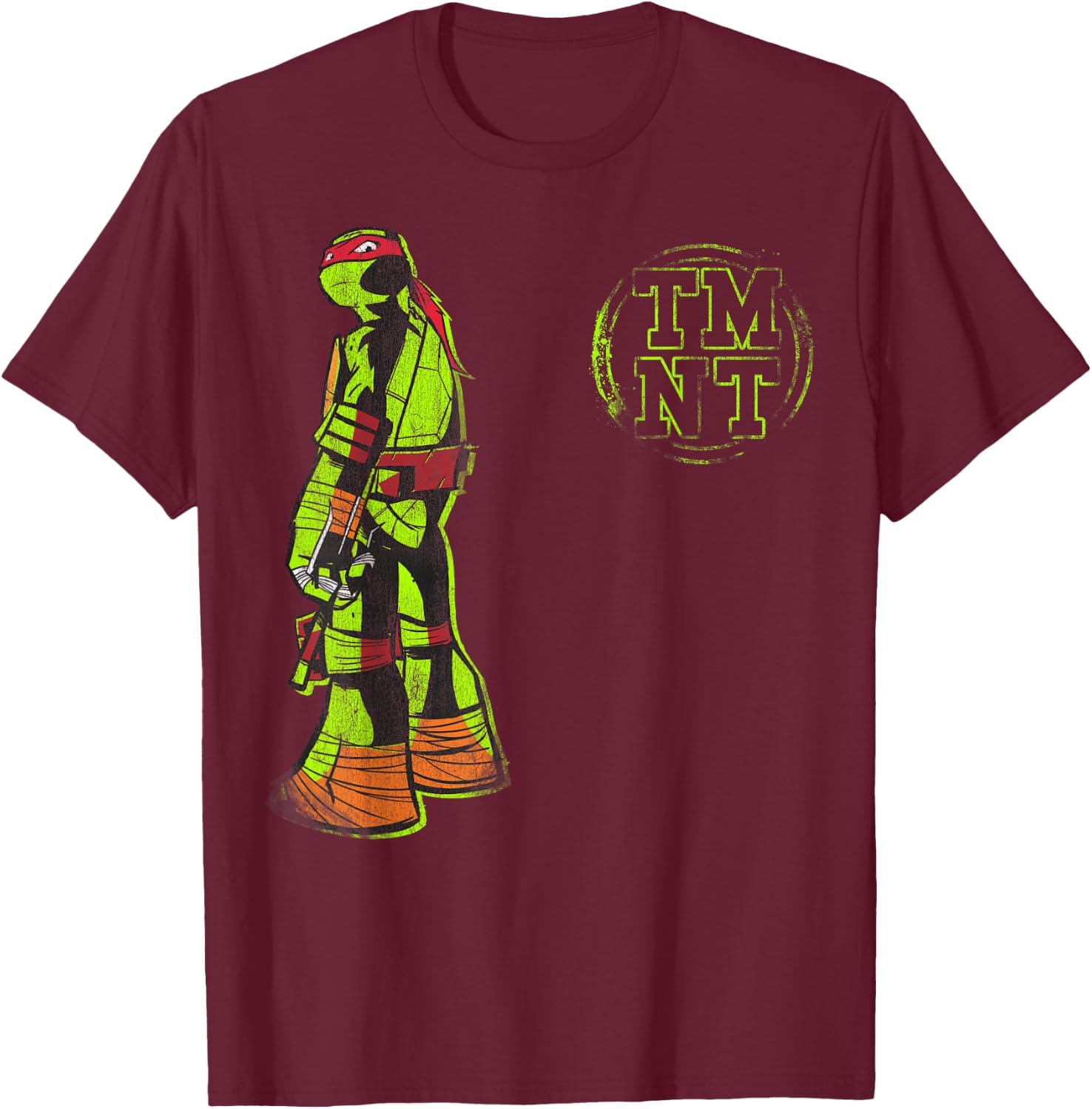 Teenage Mutant Ninja Turtles Raphael Action Stance T-Shirt - T-Shirt | Maroon