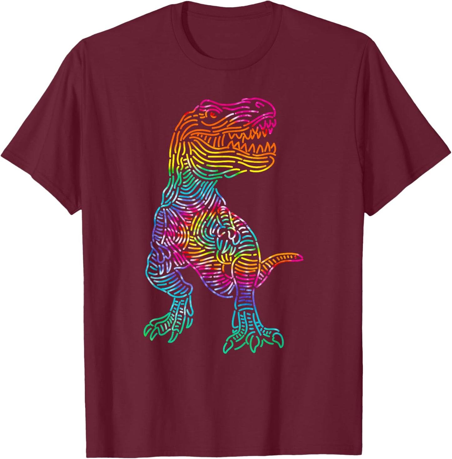 Trex shirt boys - Rainbow Trippy Hippie Tie Dye Shirt T-Shirt - T-Shirt | Maroon