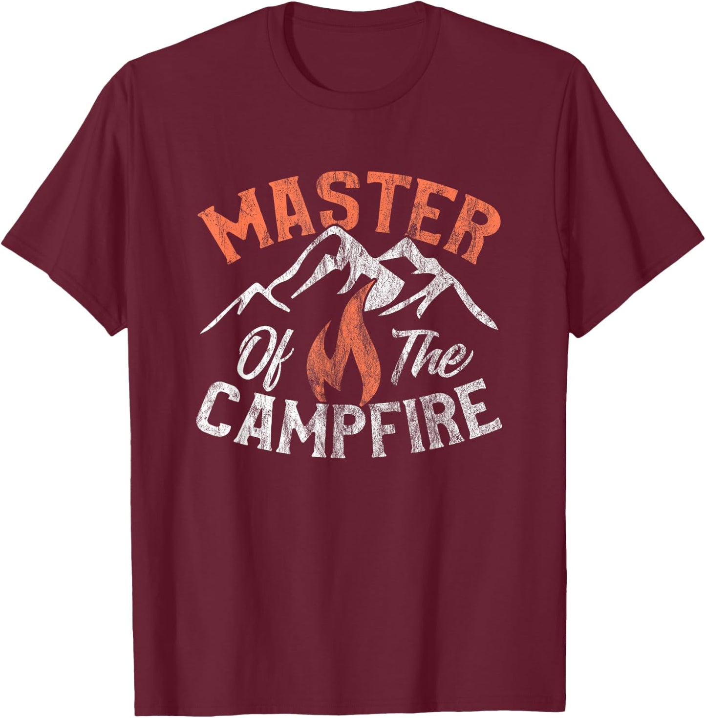 Funny Outdoor Camping Gifts Men Women Master of Campfire Small T-Shirt - T-Shirt | Maroon