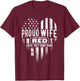 Proud Wife Red Friday Military Family American Flag Heart Men T-Shirt - T-Shirt | Maroon