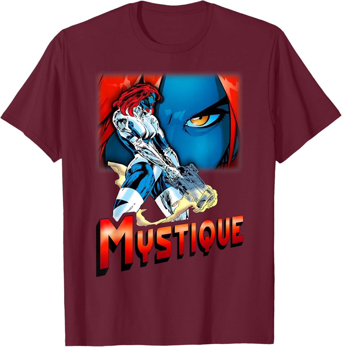 Marvel X-Men Mystique Weapons Ready Close-Up Graphic T-Shirt - T-Shirt | Maroon