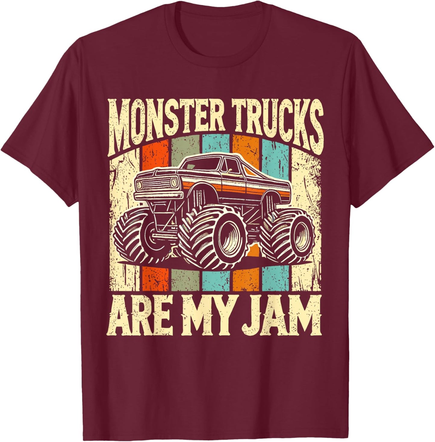 Monster Trucks Birthday Party Monster Truck T-Shirt - T-Shirt | Maroon