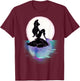 Disney Little Mermaid Ariel Colorful Sunset Moon T-Shirt - T-Shirt | Maroon