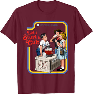 Vintage Cult Classic Fit : Round Neck, Short Sleeve, Black Cotton-Polyester Blend T-Shirt - T-Shirt | Maroon