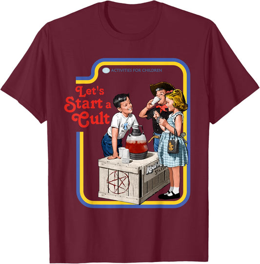 Vintage Cult Classic Fit : Round Neck, Short Sleeve, Black Cotton-Polyester Blend T-Shirt - T-Shirt | Maroon