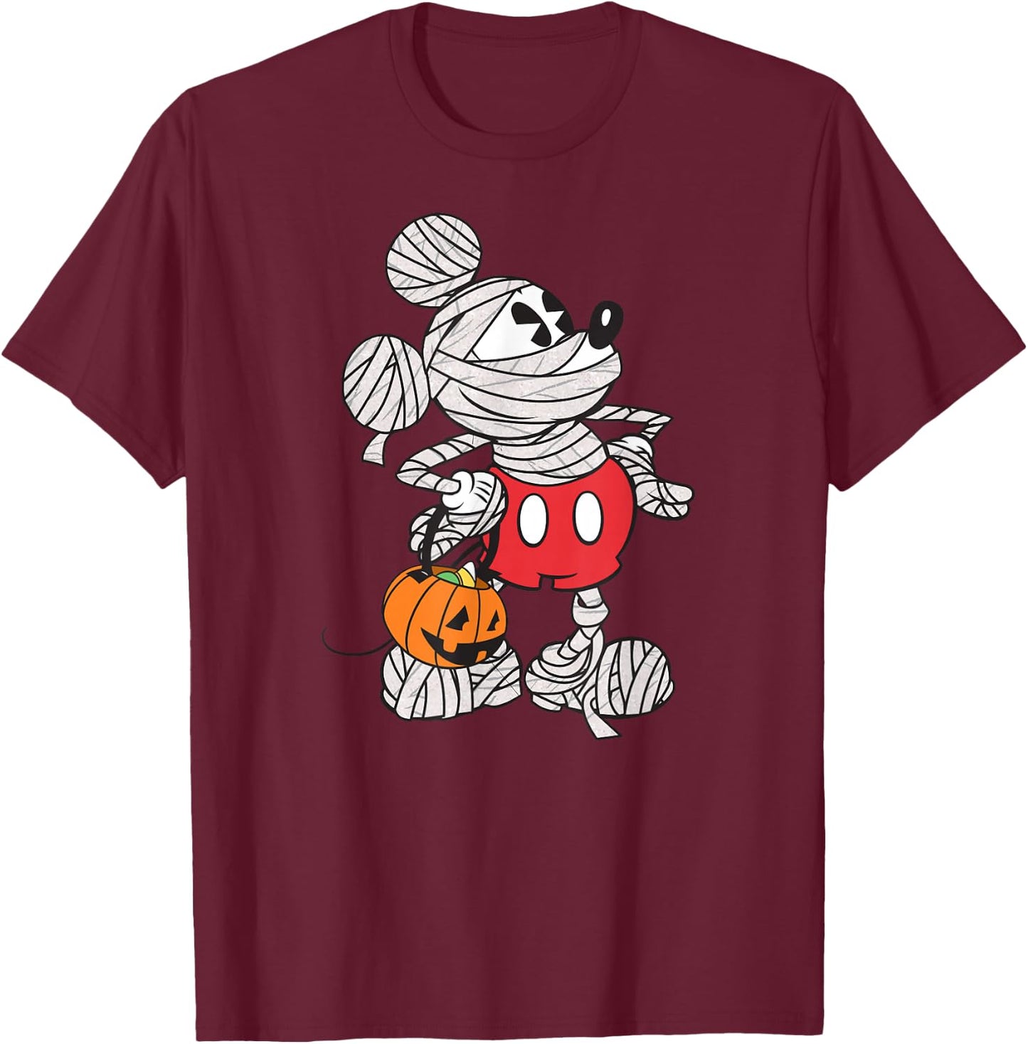 Disney - Mickey Mouse Mummy Halloween T-Shirt - T-Shirt | Maroon