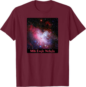 M16 The Eagle Nebula Messier Object Space Astronomy Science T-Shirt - T-Shirt | Maroon