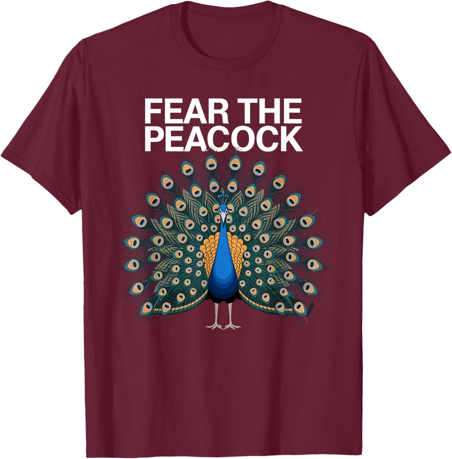 Funny Peacock Art Women Adult Feather Peacock Lover T-Shirt - T-Shirt | Maroon