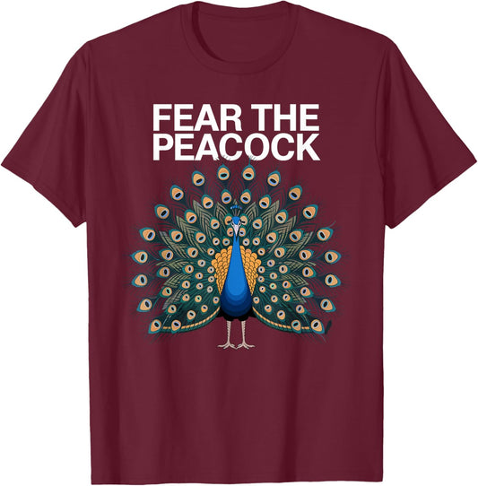 Funny Peacock Art Women Adult Feather Peacock Lover T-Shirt - T-Shirt | Maroon