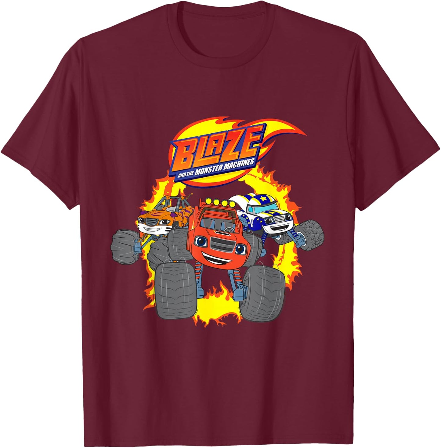 Blaze & The Monster Machines (RING OF FIRE) Group T-Shirt - T-Shirt | Maroon