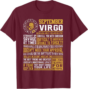 Best Born in September Virgo Facts Shirts for T-Shirt - T-Shirt | Maroon