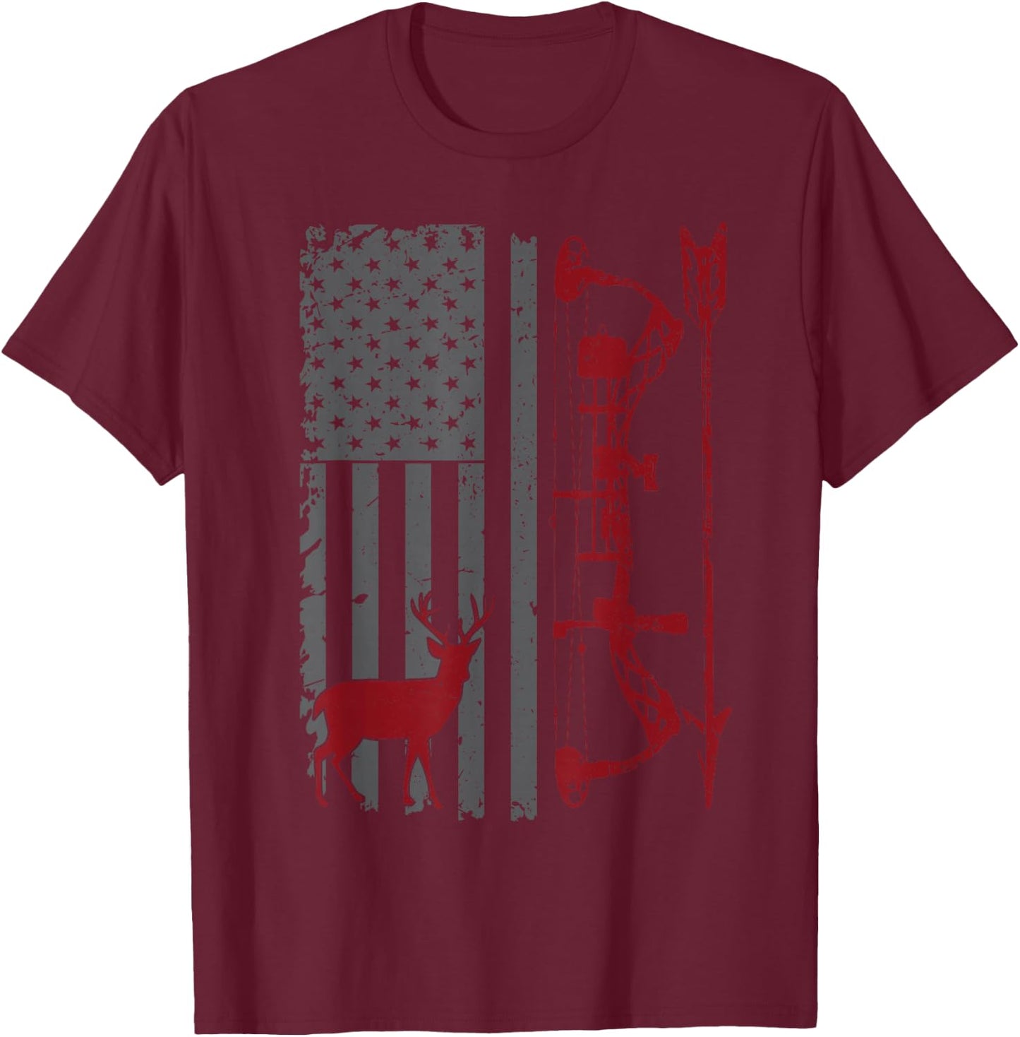 Bow Hunter Hunting Gear Bow Arrow Buck Shirt T-Shirt - T-Shirt | Maroon