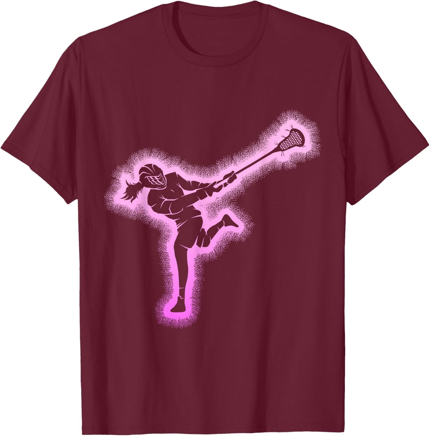Lacrosse Girl Women Kids Youth T-Shirt - T-Shirt | Maroon