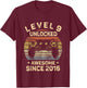 Kids Level 9 Unlocked 9th Birthday 9 Year Old Gifts Gamer Bday T-Shirt - T-Shirt | Maroon