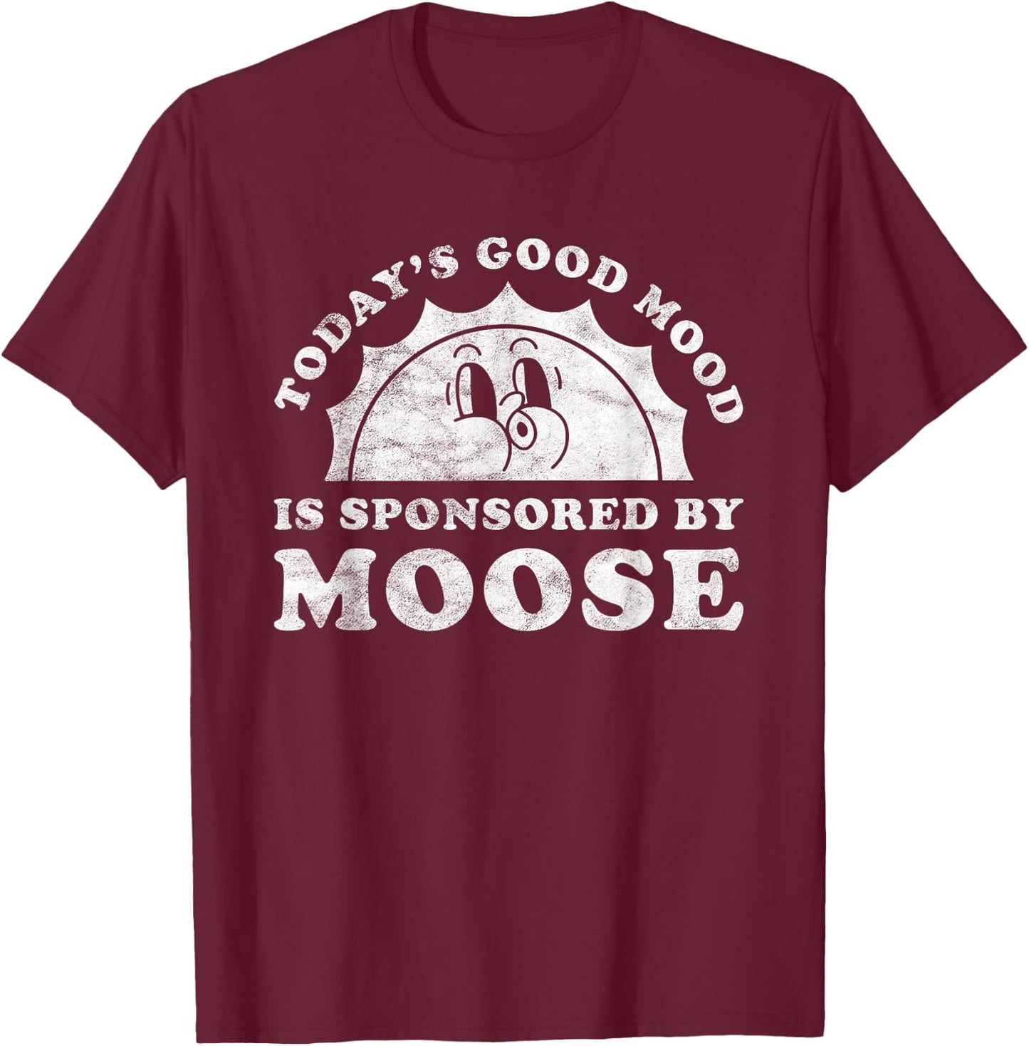 Funny Cute Retro Vintage Moose T-Shirt - T-Shirt | Maroon