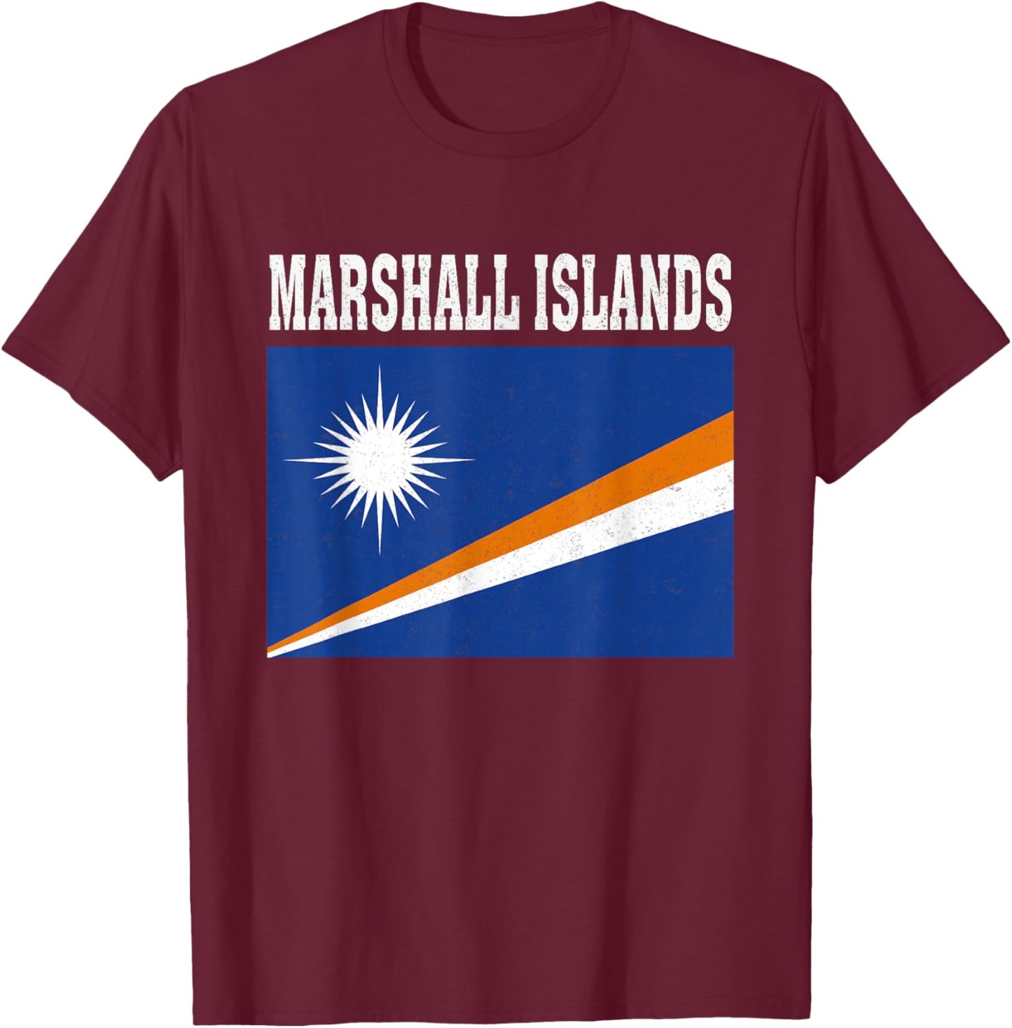 Marshall Islands Flag Patriotic National Roots Souvenir T-Shirt - T-Shirt | Maroon