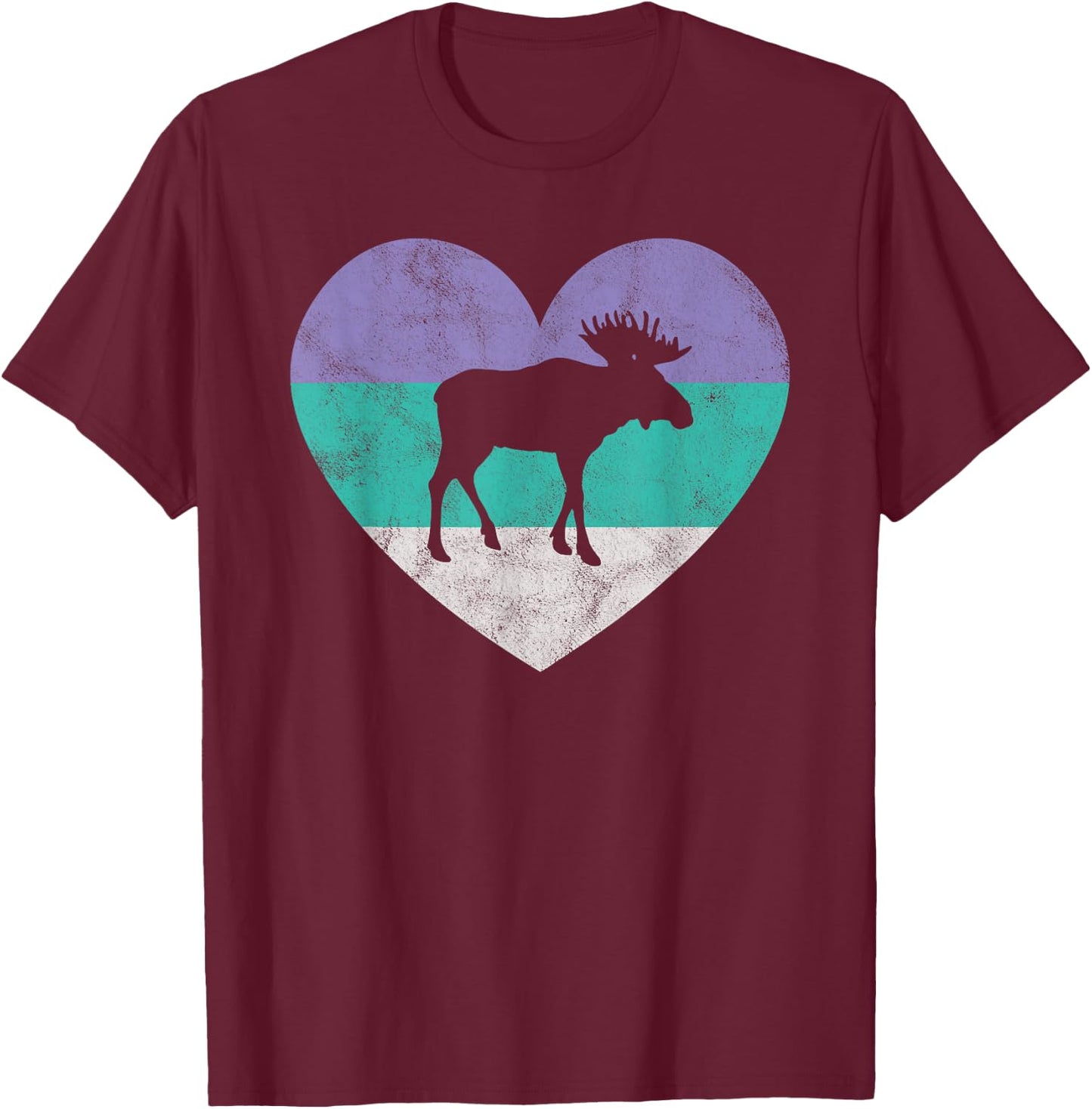 Moose Gift Shirt & Girls Retro Cute T-Shirt - T-Shirt | Maroon