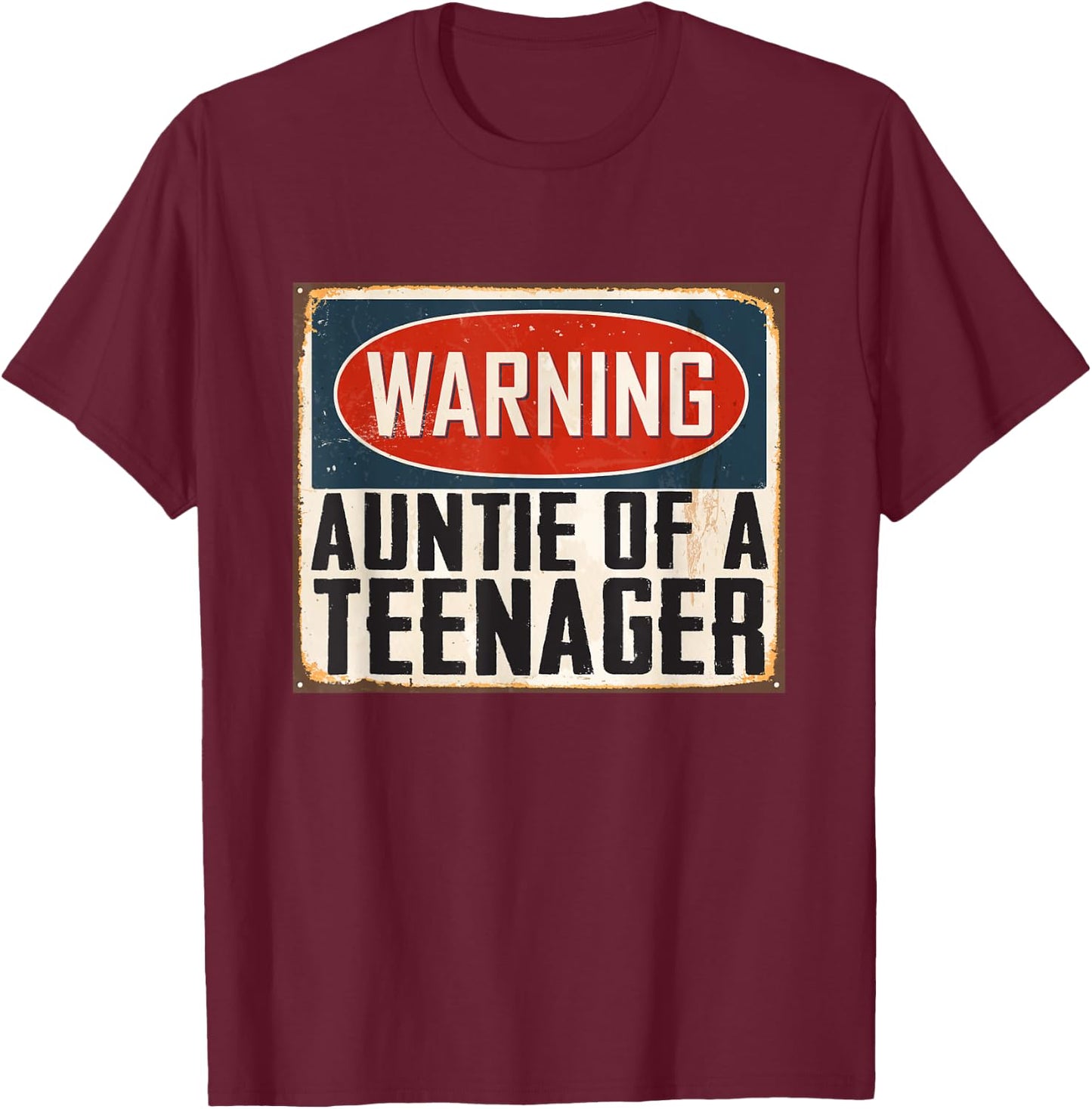 Auntie of a Teenager Official Teenager Matching T-Shirt - T-Shirt | Maroon