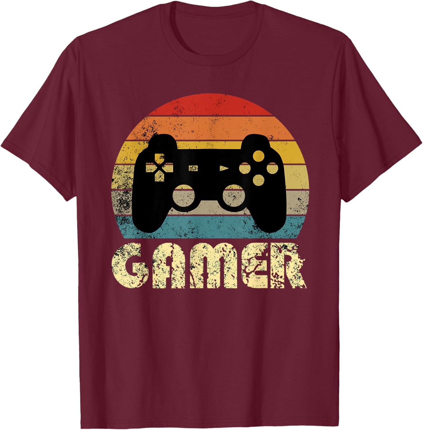 Retro Gamer Video Game Player Boys Teens Men T-Shirt - T-Shirt | Maroon