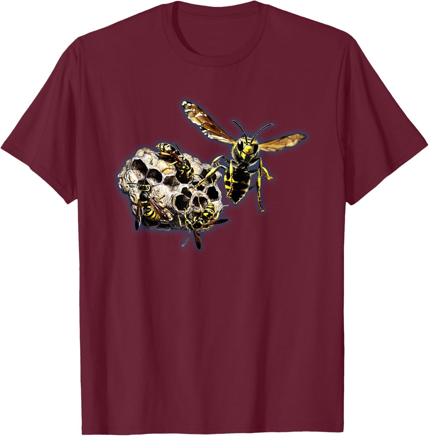 Wasp Hive nature lover insect wasps bees nest graphic art T-Shirt - T-Shirt | Maroon