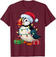 Puffin Bird Lover Xmas Lighting Santa Hat Puffin Christmas T-Shirt - T-Shirt | Maroon