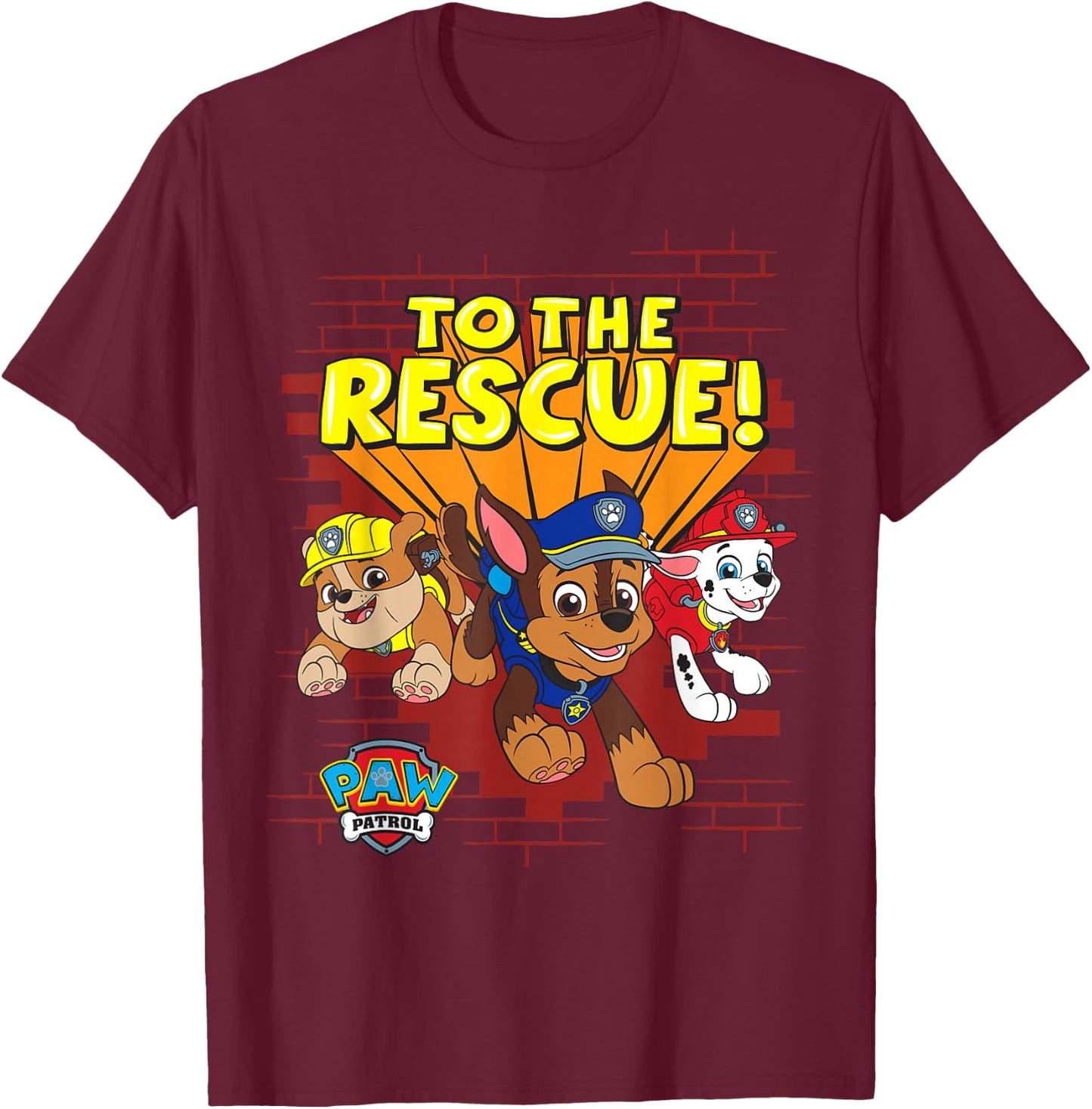 PAW Patrol Group "To The Rescue!" T-Shirt - T-Shirt | Maroon