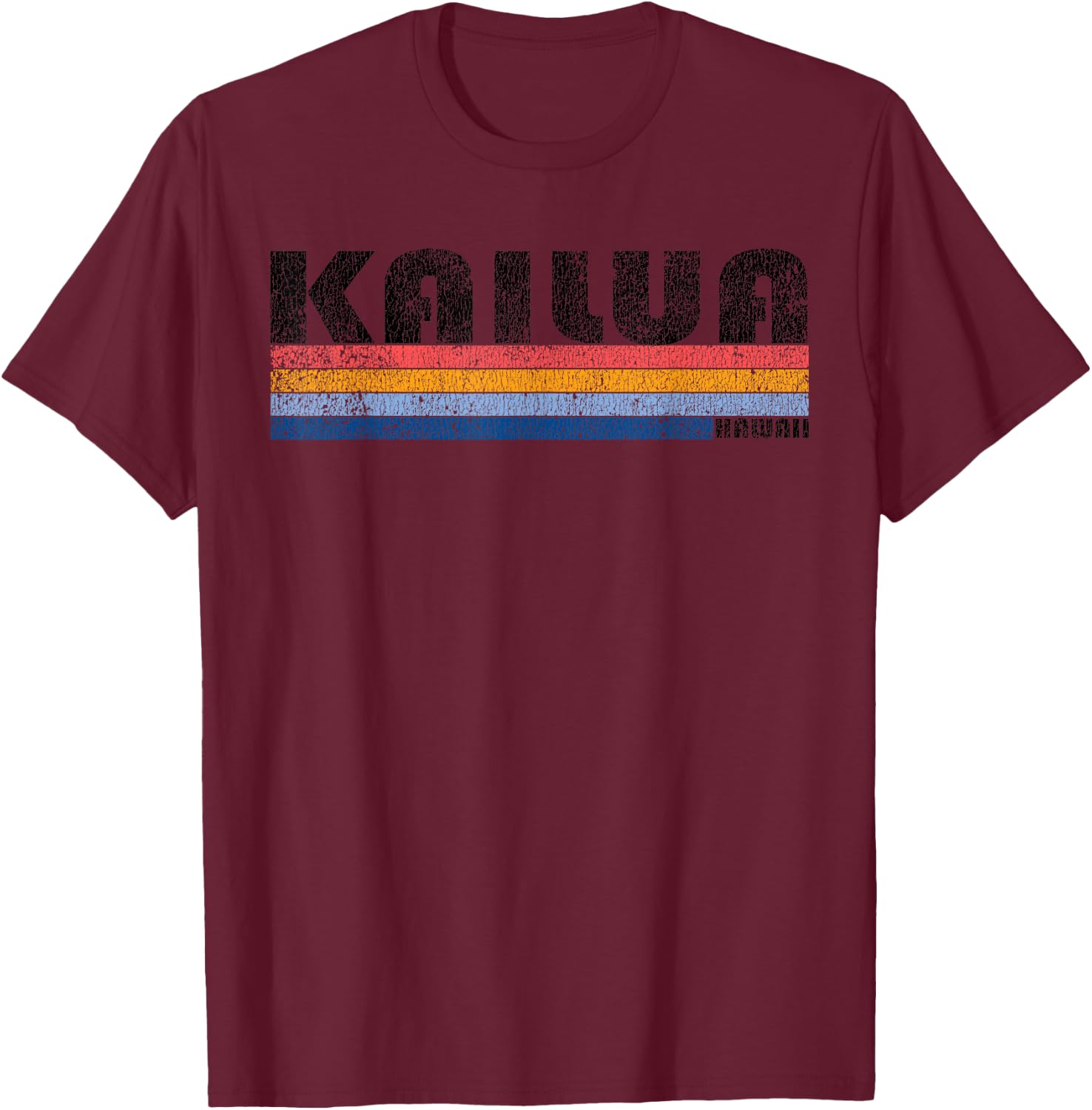 Vintage 1980s Style Kailua HI T Shirt T-Shirt - T-Shirt | Maroon