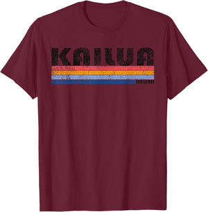 Vintage 1980s Style Kailua HI T Shirt T-Shirt - T-Shirt | Maroon