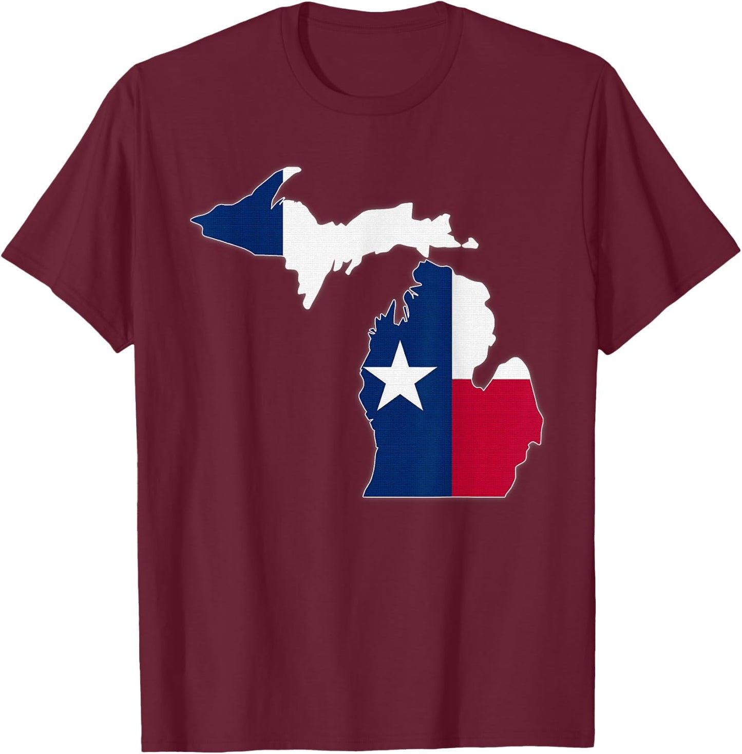 MICHIGAN STATE MAP TEXAS TX Flag Roots Men Women Gift T-Shirt - T-Shirt | Maroon