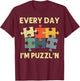 Funny Jigsaw Puzzle Design Women Adults Puzzle Lover T-Shirt - T-Shirt | Maroon