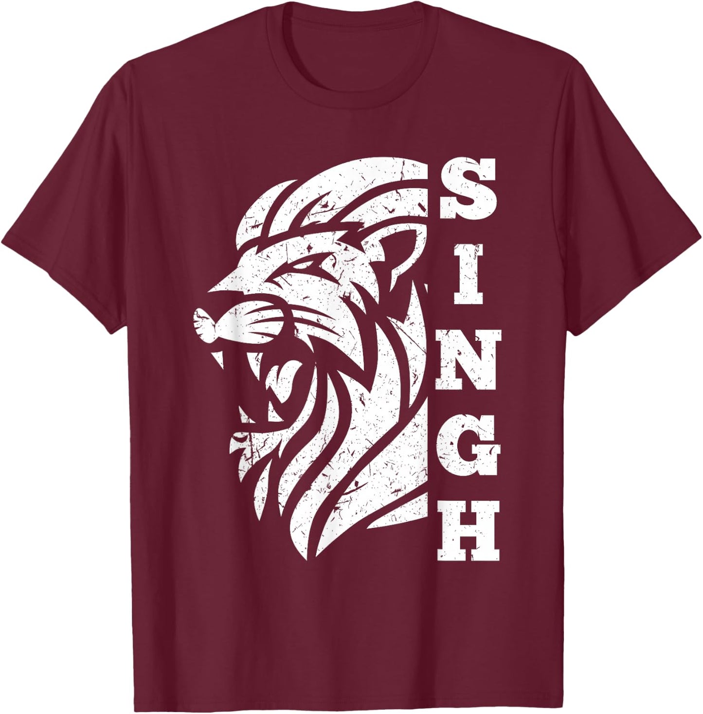 Sikh Singh Lion for all Sikhs T-Shirt - T-Shirt | Maroon