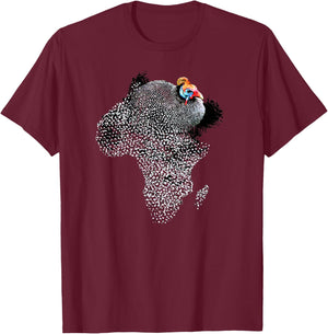 Cute Bird Shirt, Guinea Fowl T Shirt T-Shirt - T-Shirt | Maroon
