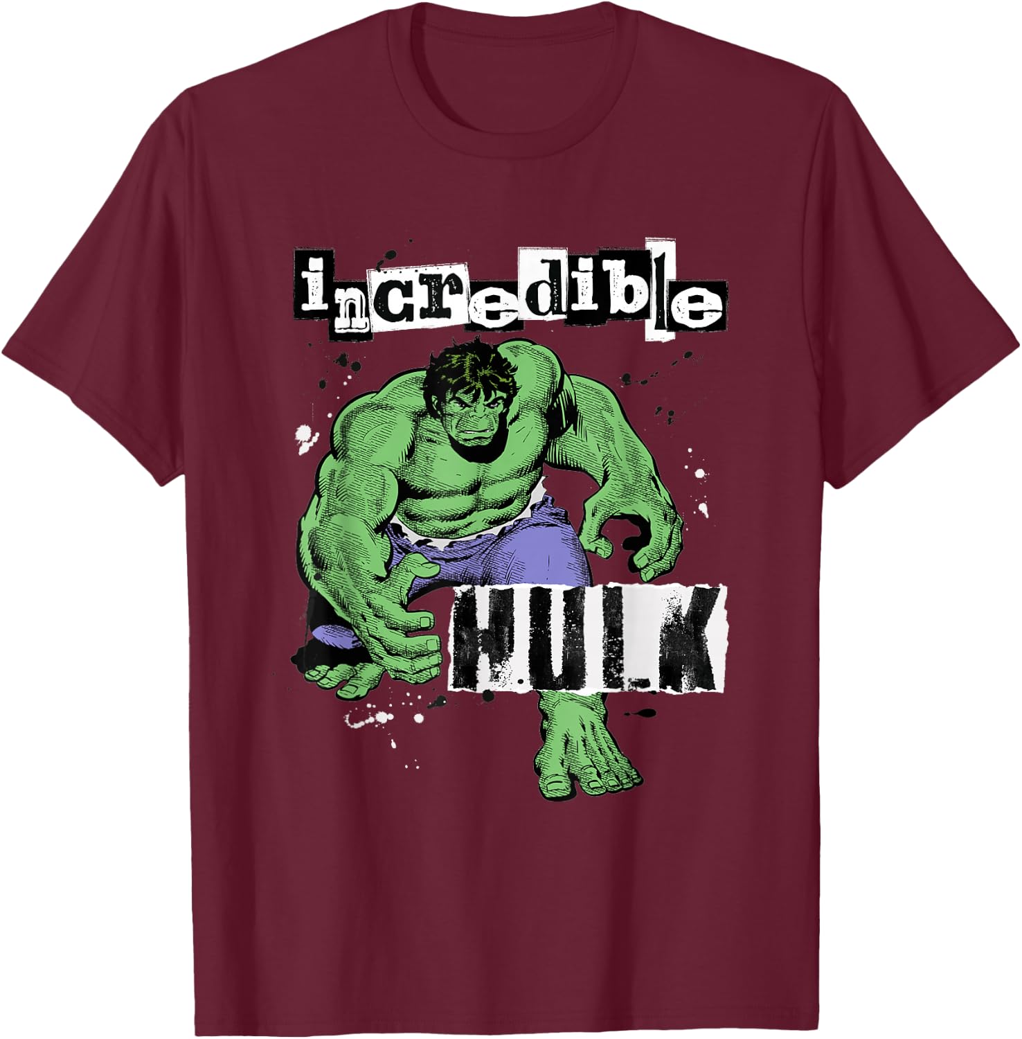 Marvel Super Heroes Incredible Hulk Retro Vintage Comic T-Shirt - T-Shirt | Maroon