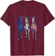 3 Horses Running Around Graphic Horse Art T-Shirt - T-Shirt | Maroon