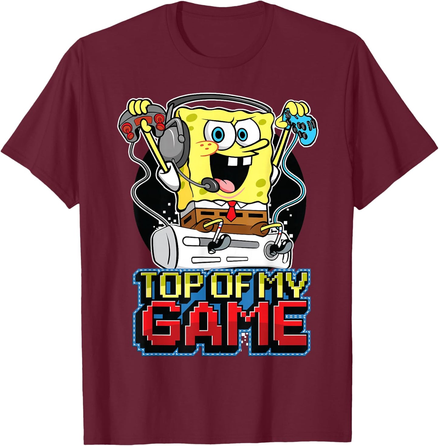 Spongebob SquarePants Top Of My Game T-Shirt - T-Shirt | Maroon