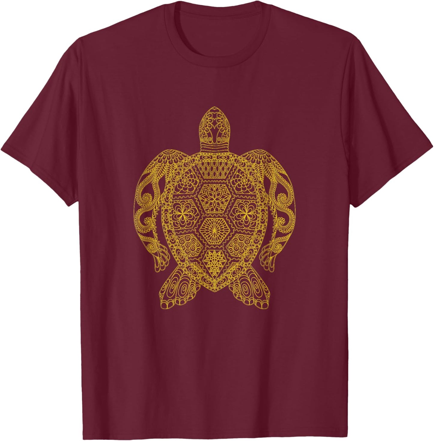 Cute Turtle Tortoise Love Sea Ocean Tribal Tattoo Animal Art T-Shirt - T-Shirt | Maroon
