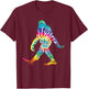 Fun Hippie Bigfoot Rainbow Tie Dye Sasquatch T-Shirt - T-Shirt | Maroon
