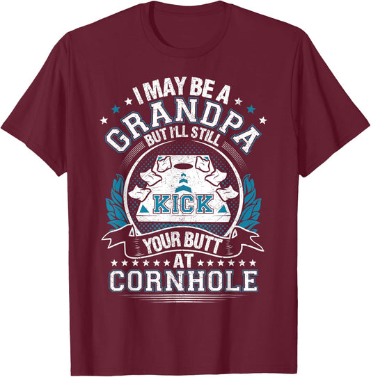 Cornhole Funny Grandpa Cornhole Grandfather Funny T-Shirt - T-Shirt | Maroon