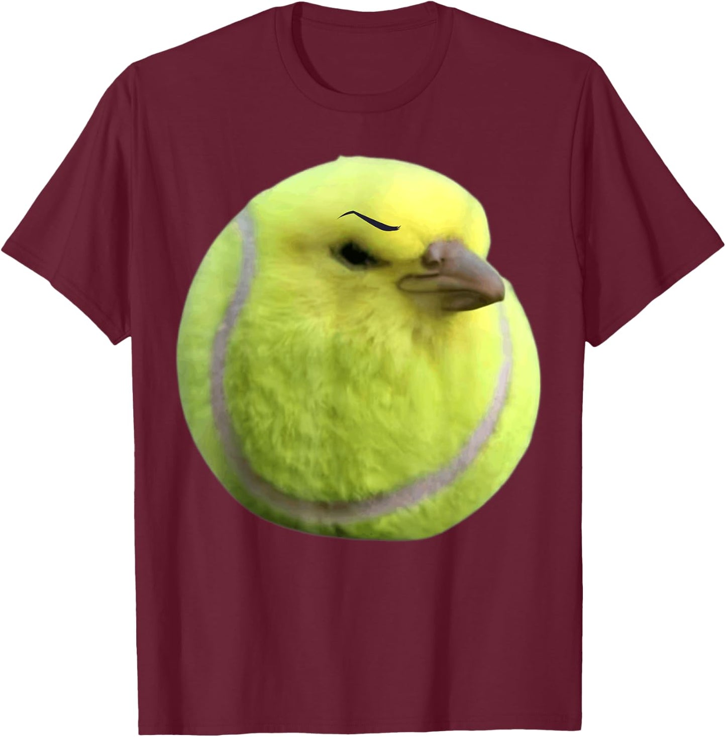 Tennis Bird Ball Meme Funny Memes Internet Memes Brainrot T-Shirt - T-Shirt | Maroon