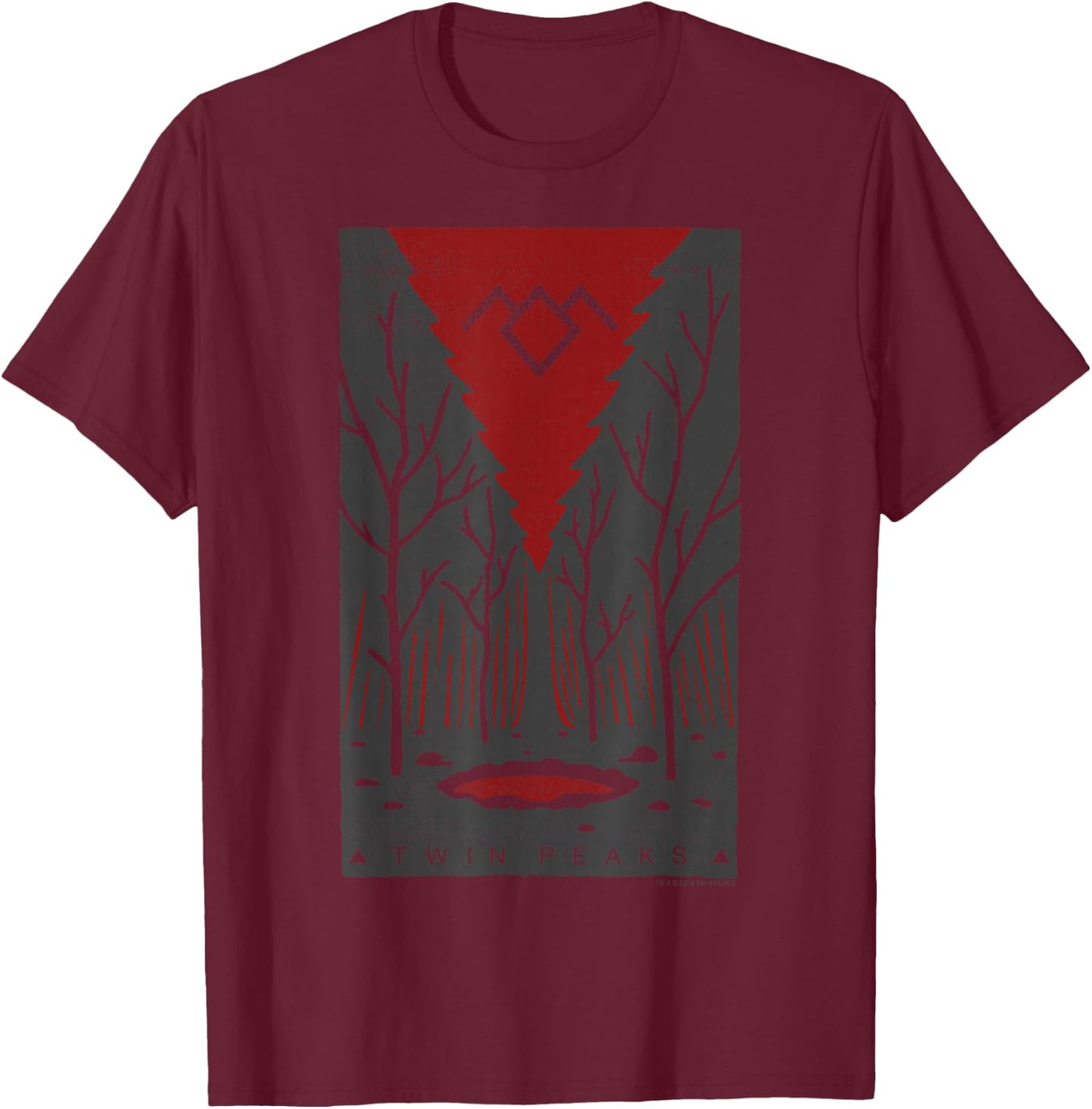 Twin Peaks Entrance Pastel Painted Poster Graphic T-Shirt - T-Shirt | Maroon