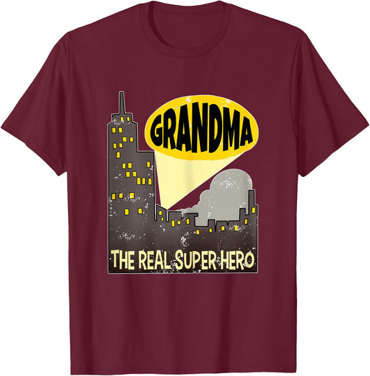 Super Grandma Grandma The Real Superhero Gifts T-Shirt - T-Shirt | Maroon
